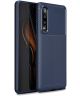 Huawei P30 Siliconen Carbon Hoesje Blauw