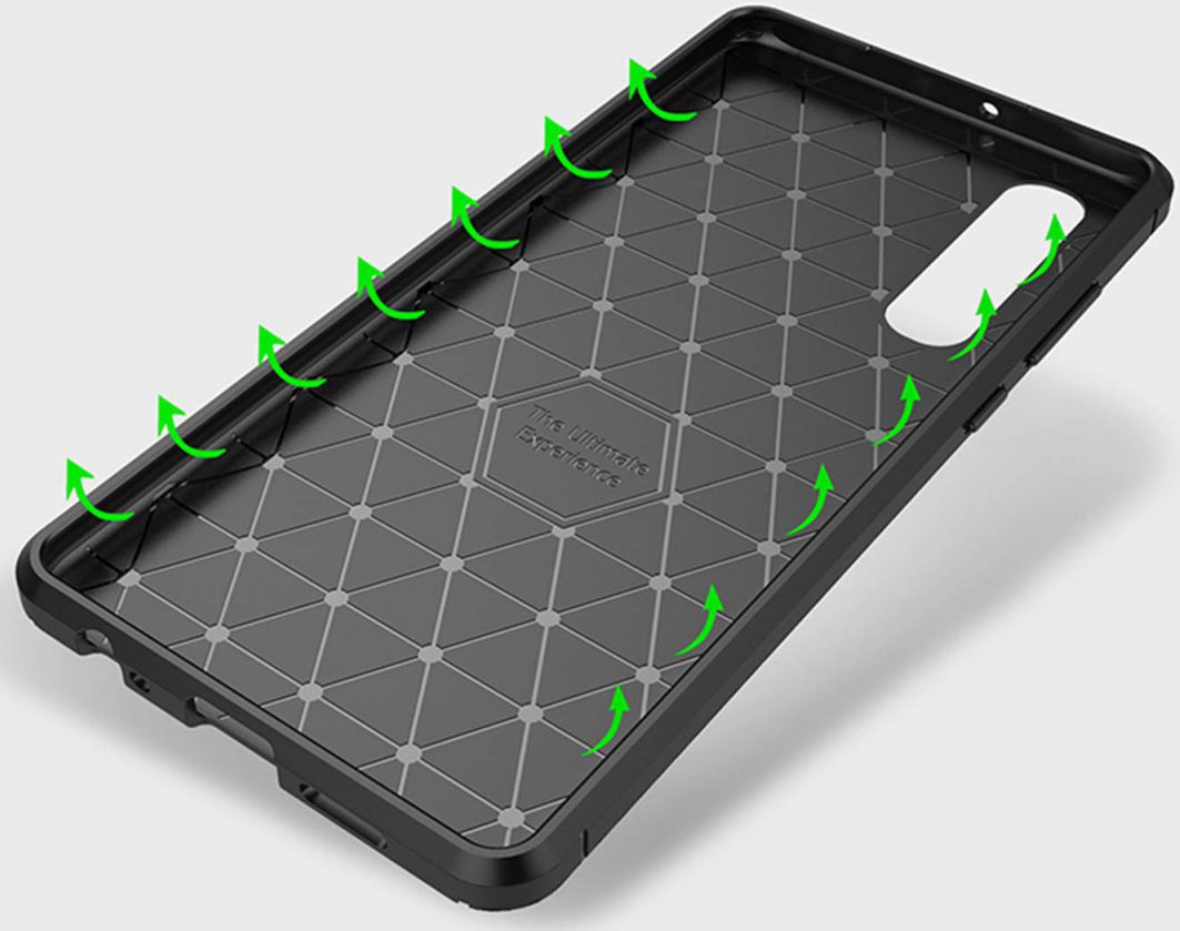 Huawei P30 Siliconen Carbon Hoesje Blauw afbeelding 5