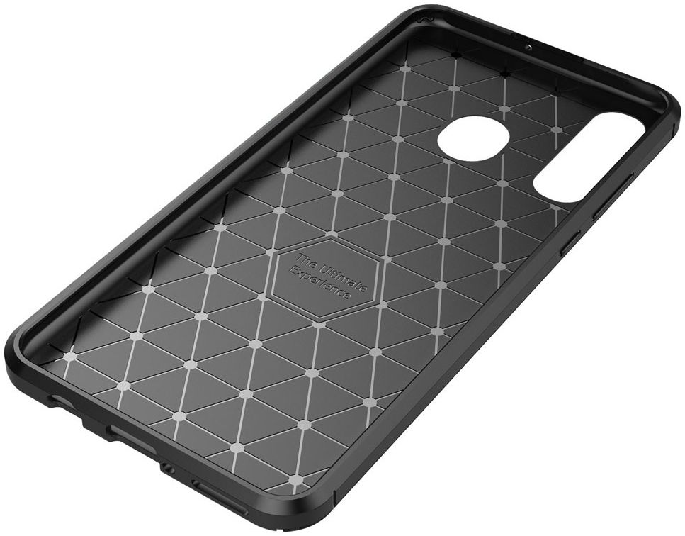 Huawei P30 Lite Siliconen Carbon Hoesje Zwart afbeelding 11