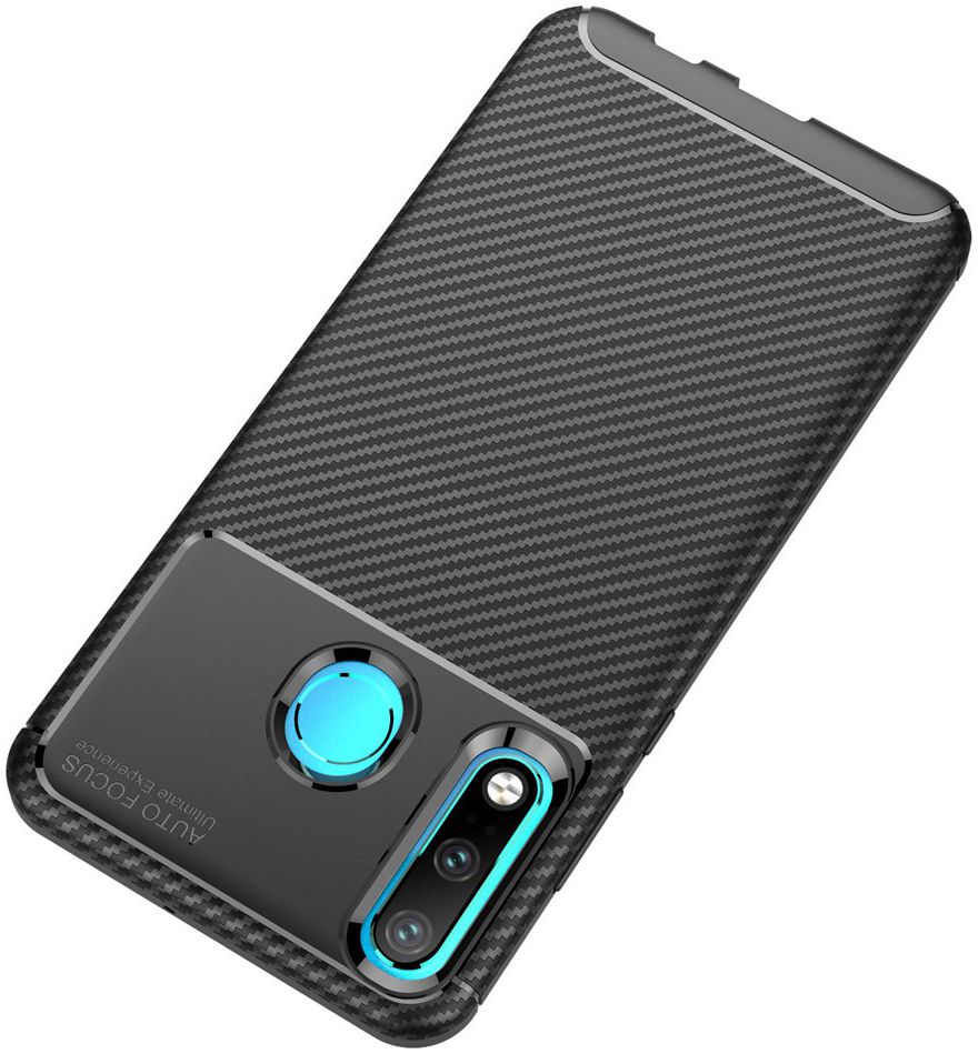 Huawei P30 Lite Siliconen Carbon Hoesje Zwart afbeelding 9
