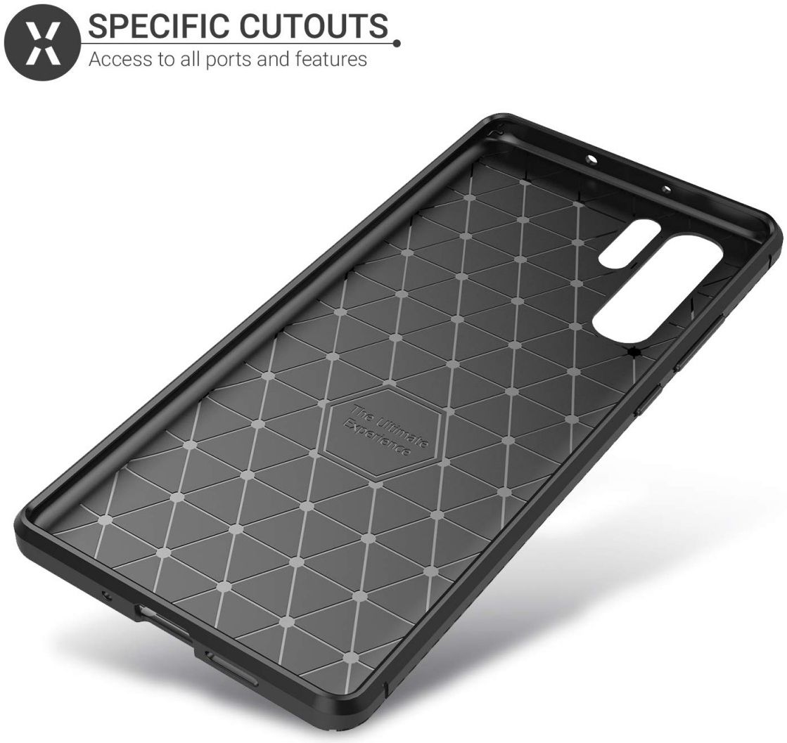 Huawei P30 Pro Siliconen Carbon Hoesje Zwart afbeelding 6