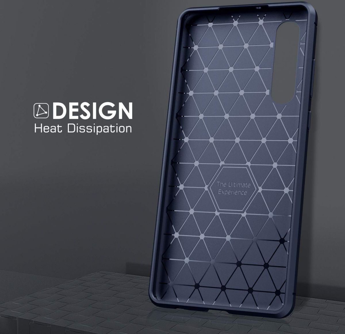 Huawei P30 Pro Siliconen Carbon Hoesje Blauw afbeelding 10