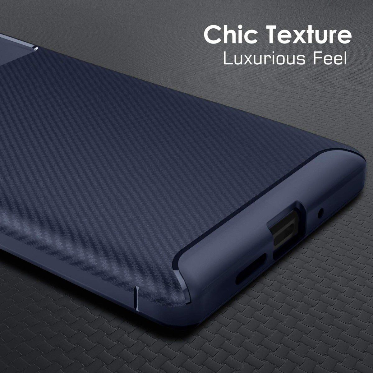 Huawei P30 Pro Siliconen Carbon Hoesje Blauw afbeelding 6