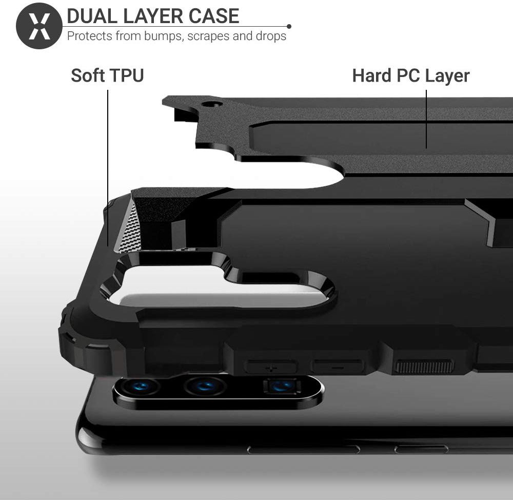 Huawei P30 Pro Hoesje Shock Proof Hybride Backcover Rood afbeelding 3