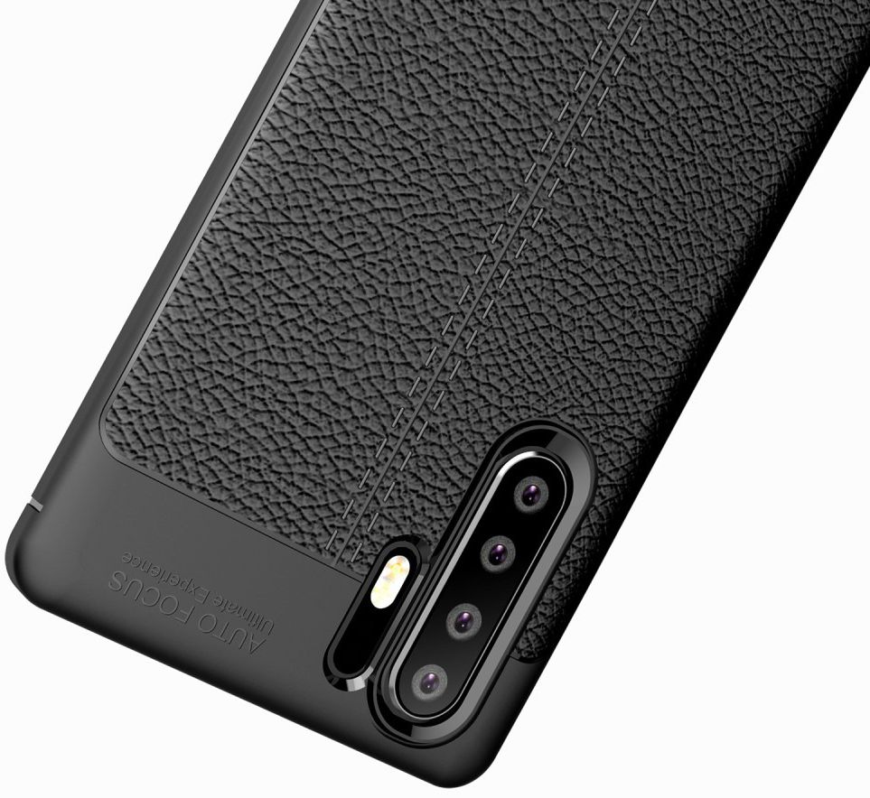 Huawei P30 Pro Hoesje met Kunstleer Coating Zwart afbeelding 17