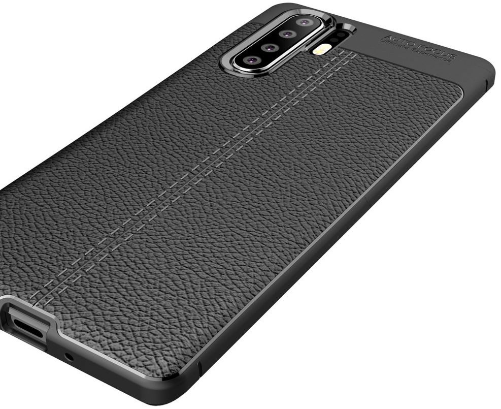 Huawei P30 Pro Hoesje met Kunstleer Coating Zwart afbeelding 12