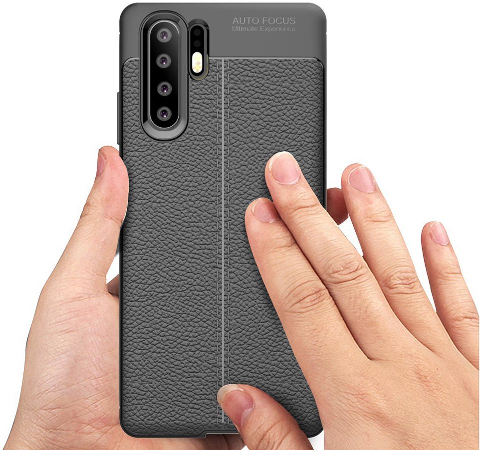 Huawei P30 Pro Hoesje met Kunstleer Coating Zwart afbeelding 14