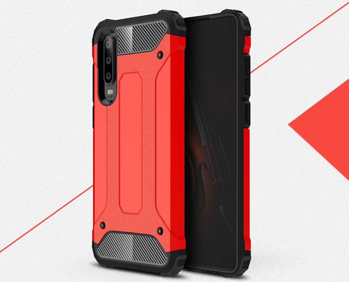 Huawei P30 Hybride Hoesje Rood afbeelding 3