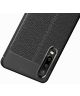 Huawei P30 Hoesje TPU Met Leren Textuur Zwart