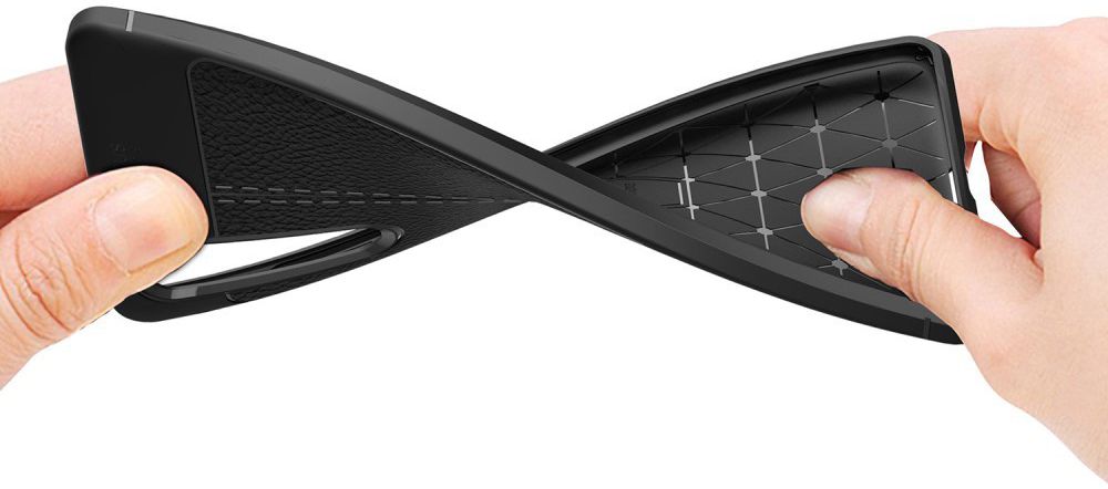 Huawei P30 Hoesje TPU Met Leren Textuur Zwart afbeelding 10