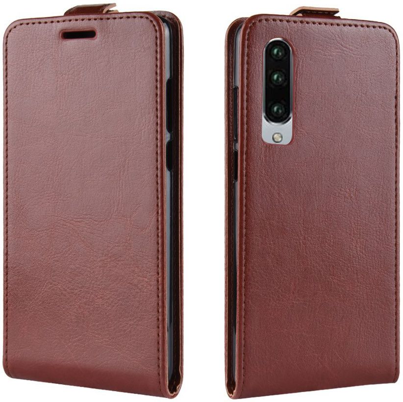 Huawei P30 Verticale Flip Hoesje Bruin afbeelding 2