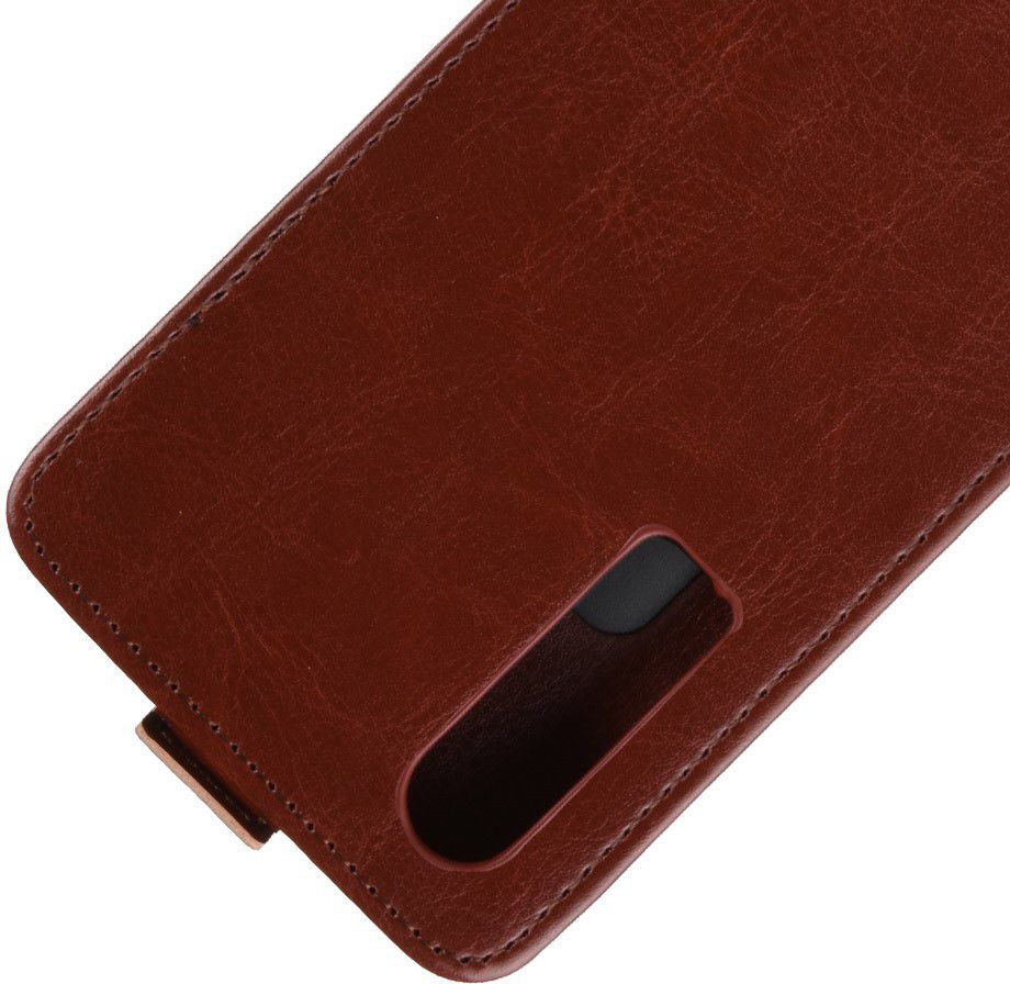 Huawei P30 Verticale Flip Hoesje Bruin afbeelding 4