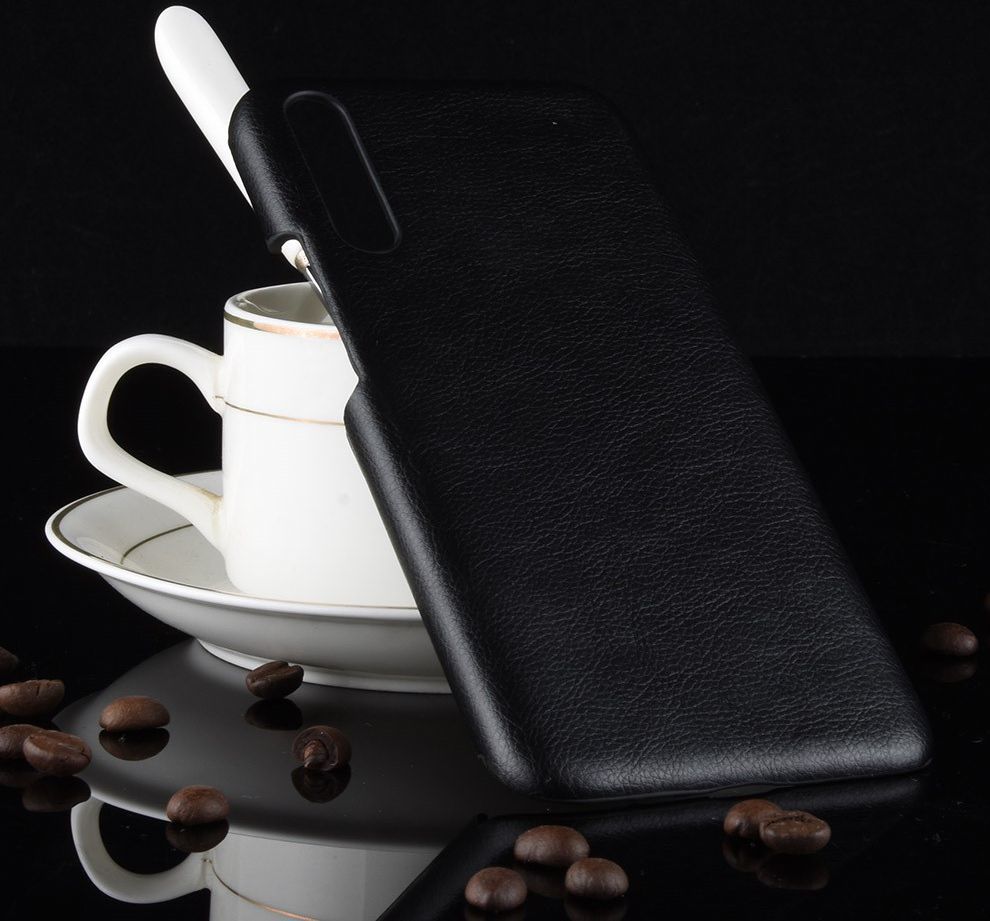 Huawei P30 Hoesje met Lychee Kunstleer Coating Zwart afbeelding 4