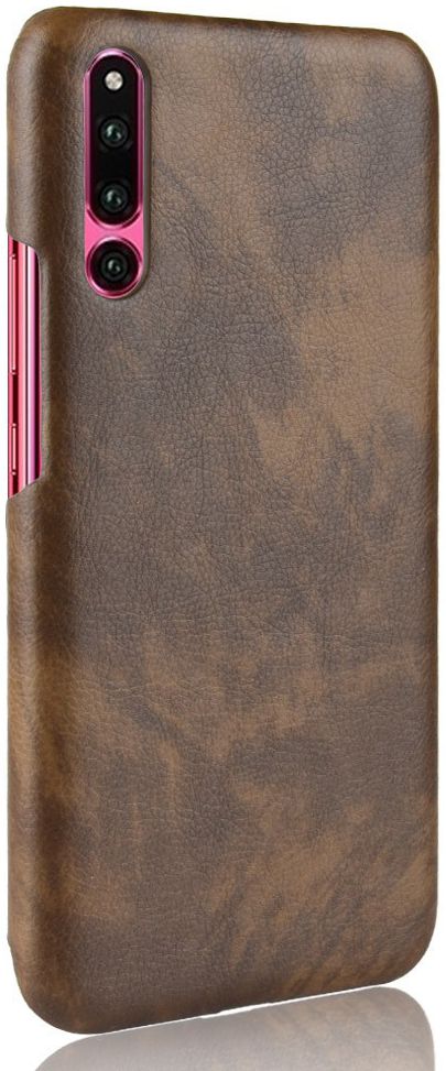 Huawei P30 Hoesje met Lychee Kunstleer Coating Bruin afbeelding 3