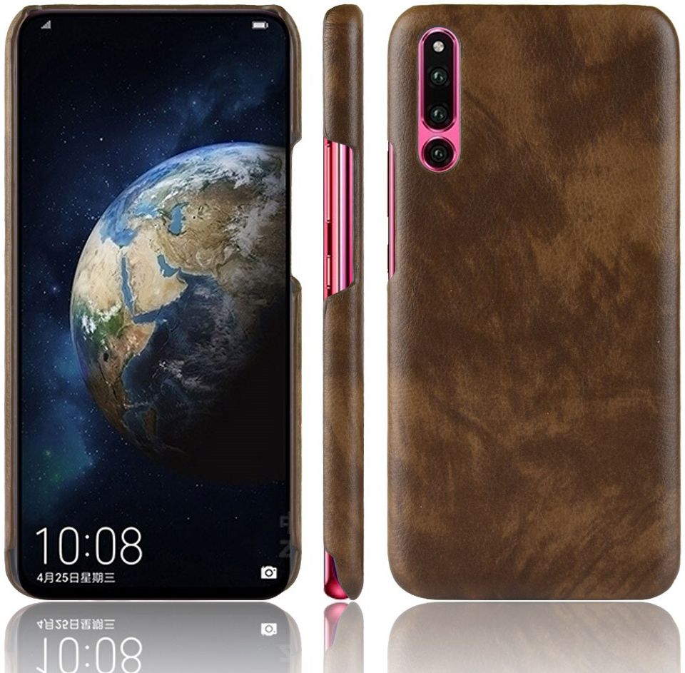Huawei P30 Hoesje met Lychee Kunstleer Coating Bruin afbeelding 4