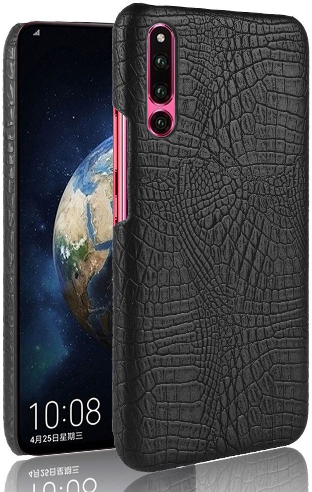 Huawei P30 Hoesje met Krokodil Kunstleer Coating Zwart afbeelding 1