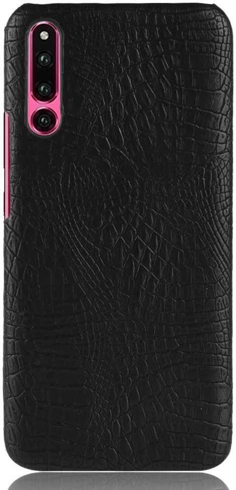 Huawei P30 Hoesje met Krokodil Kunstleer Coating Zwart afbeelding 2