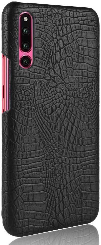 Huawei P30 Hoesje met Krokodil Kunstleer Coating Zwart afbeelding 3