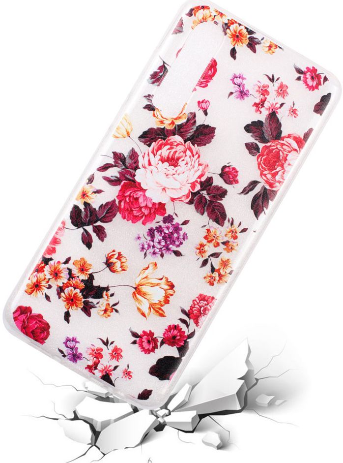 Huawei P30 Transparant TPU Hoesje met Bloem Opdruk afbeelding 2