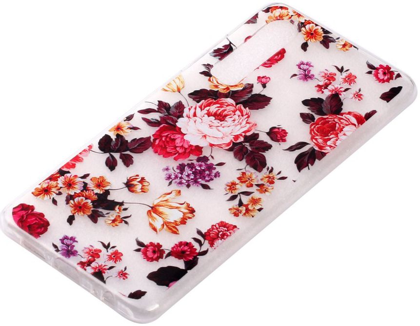 Huawei P30 Transparant TPU Hoesje met Bloem Opdruk afbeelding 3