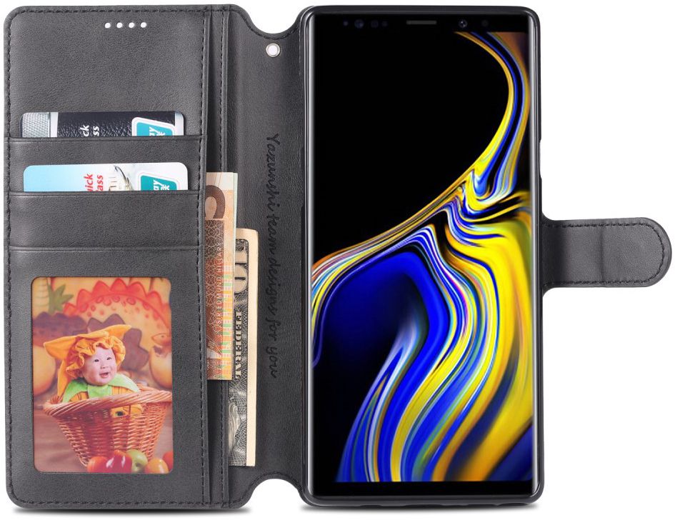 Samsung Galaxy Note 9 Portemonnee Hoesje Zwart afbeelding 3
