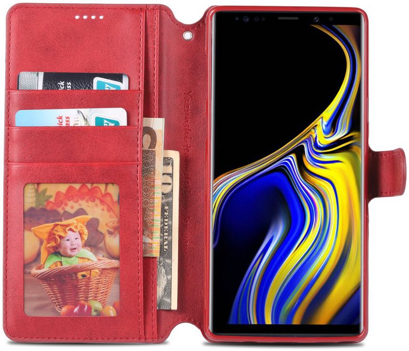 Samsung Galaxy Note 9 Portemonnee Hoesje Rood afbeelding 3