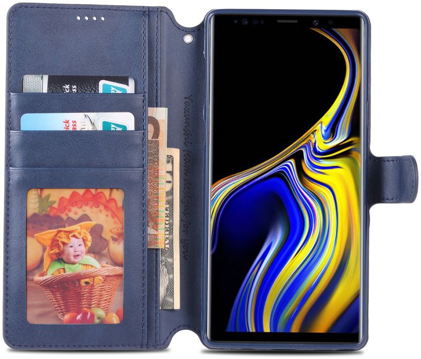 Samsung Galaxy Note 9 Portemonnee Hoesje Donker Blauw afbeelding 2