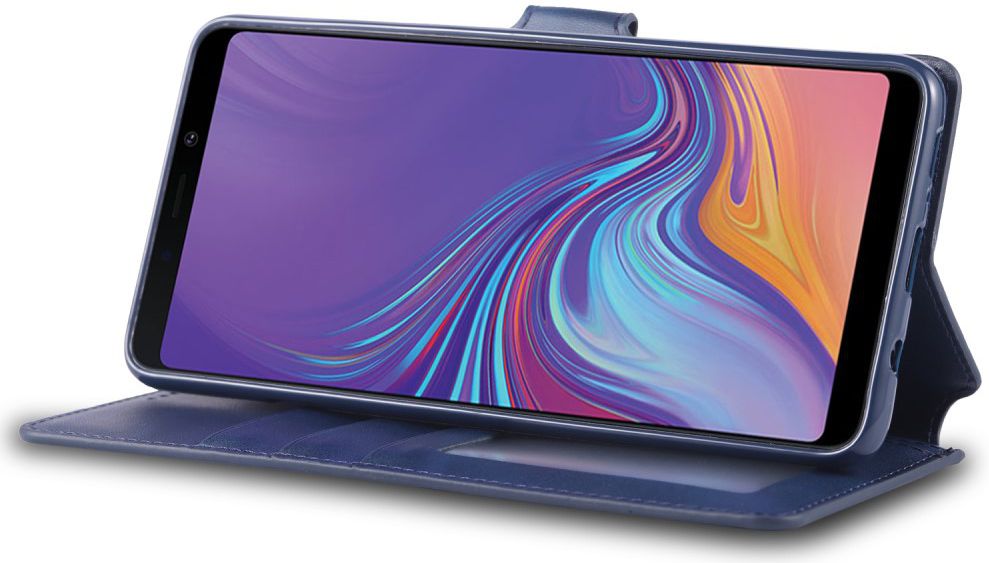 Samsung Galaxy A9 (2018) Stijlvol Portemonnee Hoesje Blauw afbeelding 4
