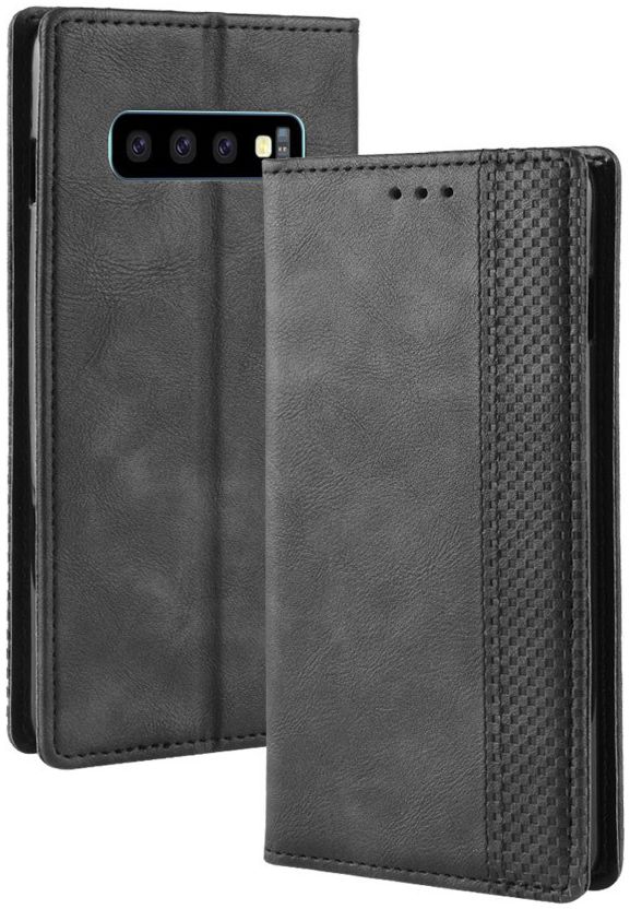 Samsung Galaxy S10 Vintage Portemonnee Hoesje Zwart afbeelding 3