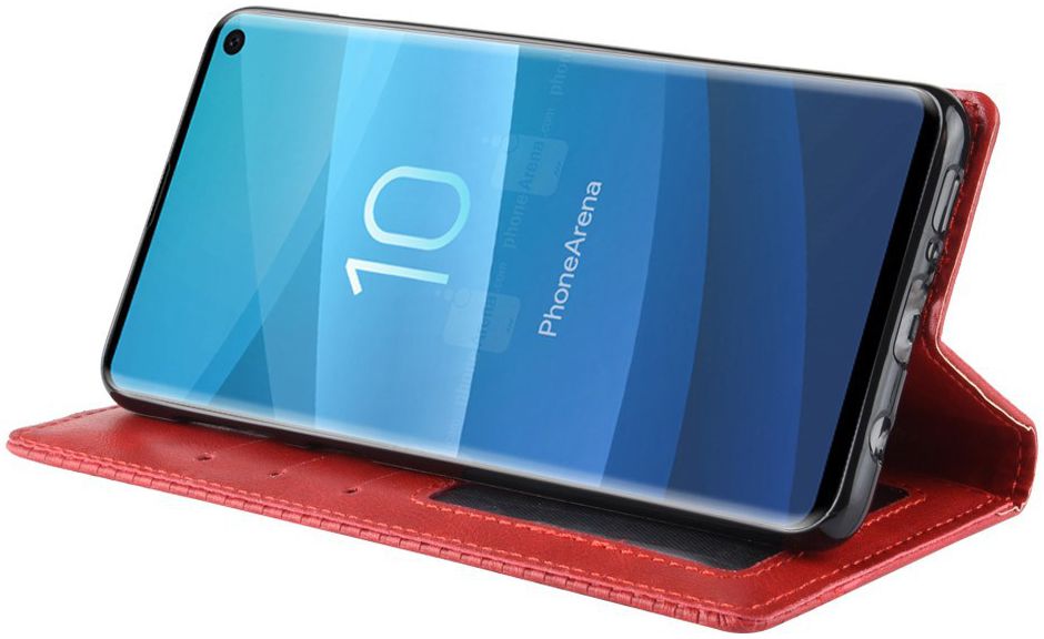 Samsung Galaxy S10 Vintage Portemonnee Hoesje Rood afbeelding 4