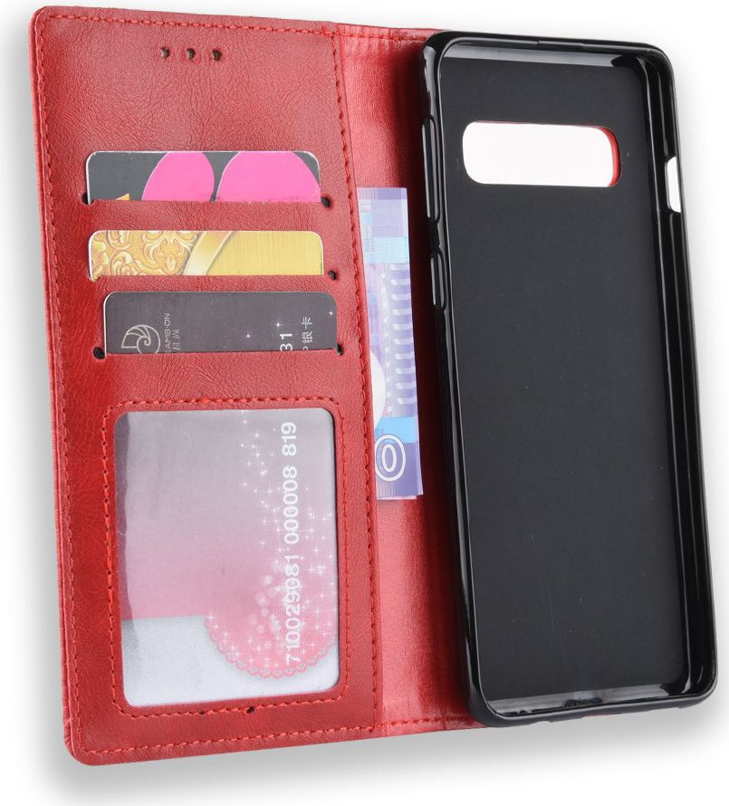 Samsung Galaxy S10 Vintage Portemonnee Hoesje Rood afbeelding 5