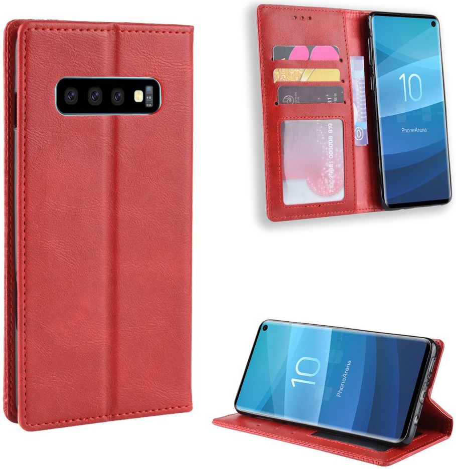 Samsung Galaxy S10 Vintage Portemonnee Hoesje Rood afbeelding 7
