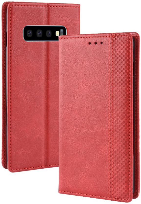 Samsung Galaxy S10 Vintage Portemonnee Hoesje Rood afbeelding 3