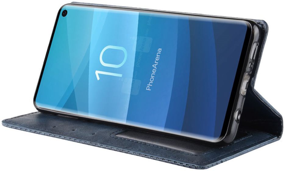 Samsung Galaxy S10 Vintage Portemonnee Hoesje Blauw afbeelding 4