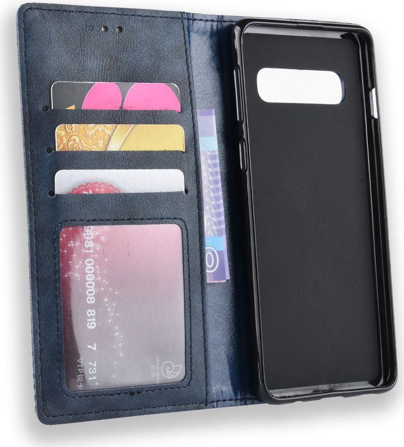 Samsung Galaxy S10 Vintage Portemonnee Hoesje Blauw afbeelding 5