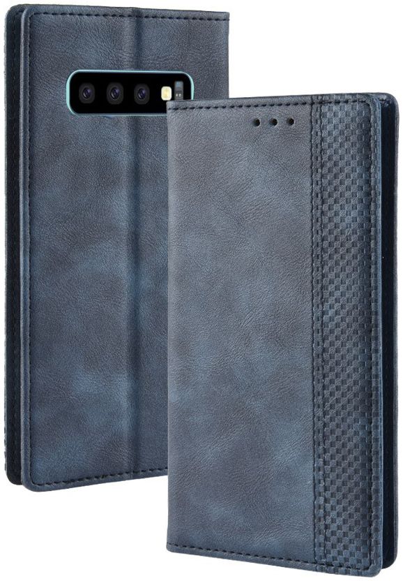 Samsung Galaxy S10 Vintage Portemonnee Hoesje Blauw afbeelding 3