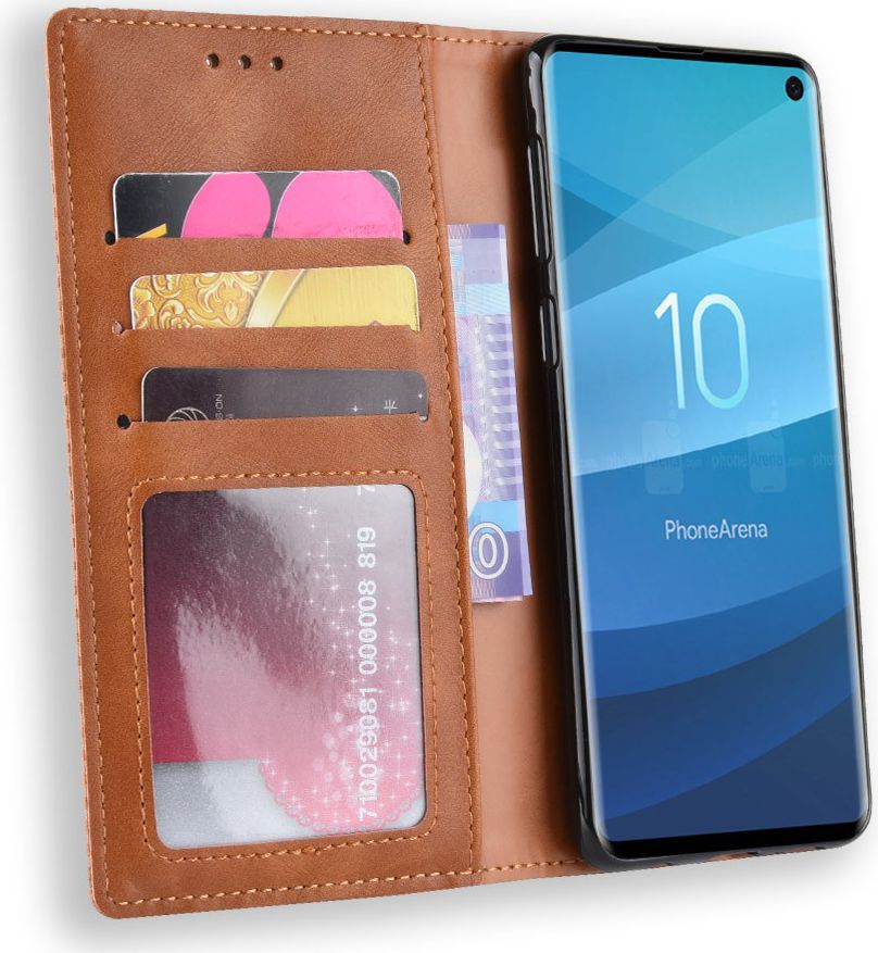 Samsung Galaxy S10 Vintage Portemonnee Hoesje Bruin afbeelding 1