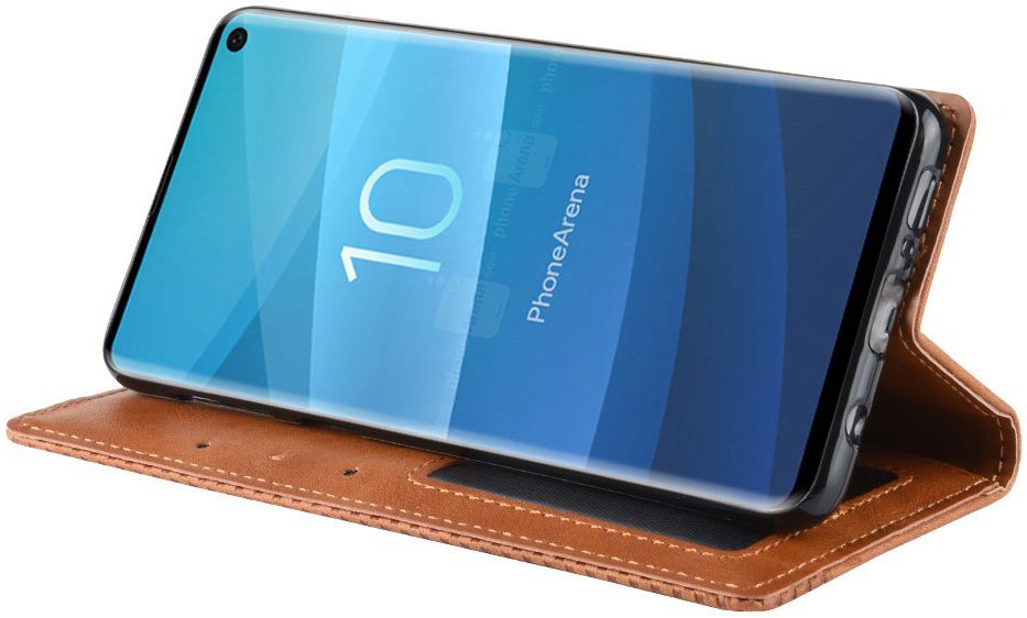 Samsung Galaxy S10 Vintage Portemonnee Hoesje Bruin afbeelding 4