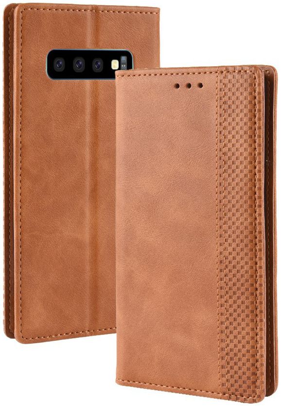 Samsung Galaxy S10 Vintage Portemonnee Hoesje Bruin afbeelding 3