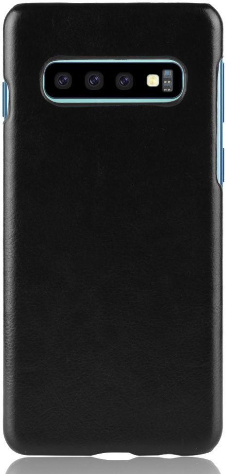 Samsung Galaxy S10 Hoesje met Kunstleer Coating Zwart afbeelding 2