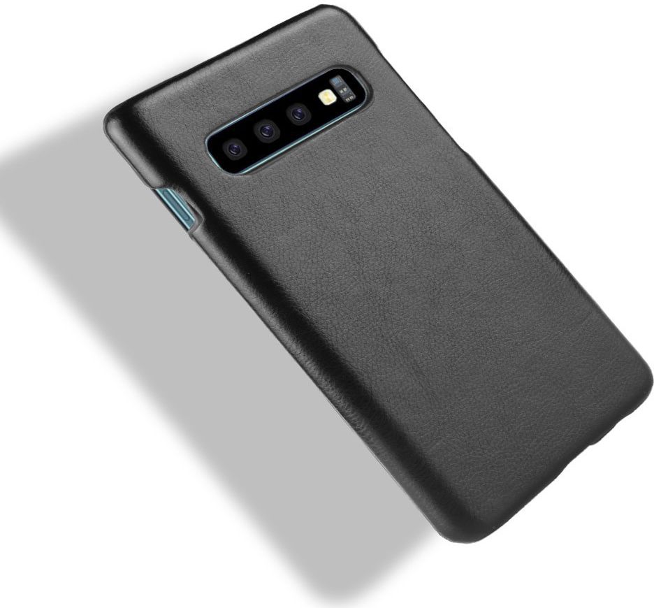 Samsung Galaxy S10 Hoesje met Kunstleer Coating Zwart afbeelding 3