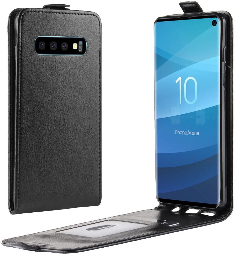 Samsung Galaxy S10 Flip Hoesje Verticaal Zwart afbeelding 1