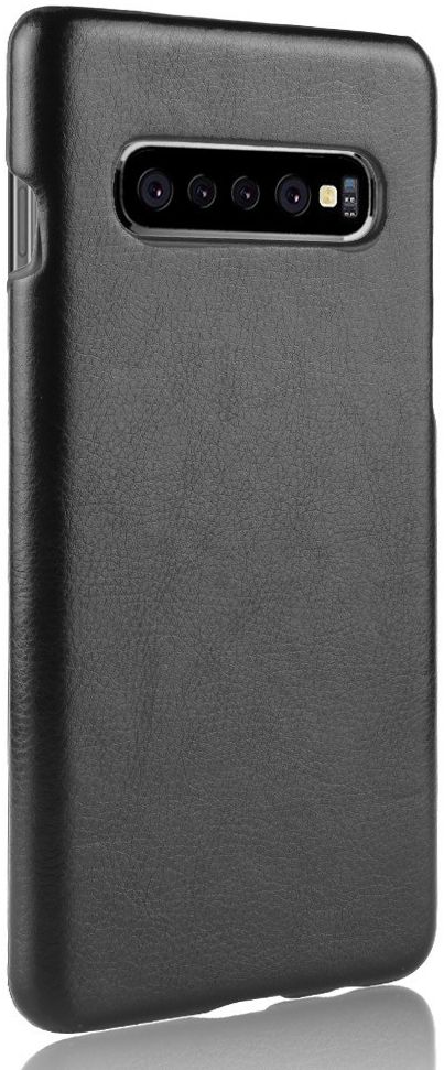 Samsung Galaxy S10 Plus Hoesje met Kunstleer Coating Zwart afbeelding 3