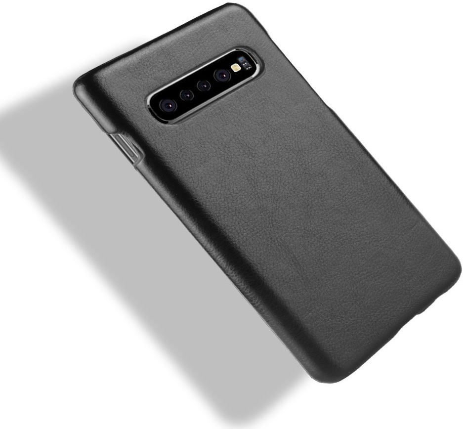 Samsung Galaxy S10 Plus Hoesje met Kunstleer Coating Zwart afbeelding 4
