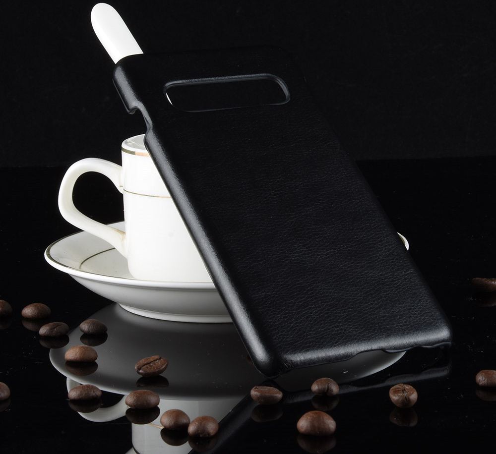 Samsung Galaxy S10 Plus Hoesje met Kunstleer Coating Zwart afbeelding 5