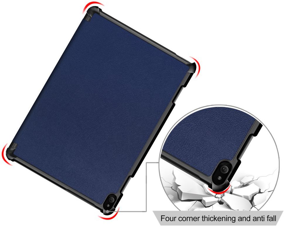 Lenovo Tab P10 Hoes Tri-Fold Blauw afbeelding 4