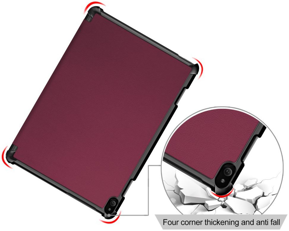 Lenovo Tab P10 Hoes Tri-Fold Rood afbeelding 6