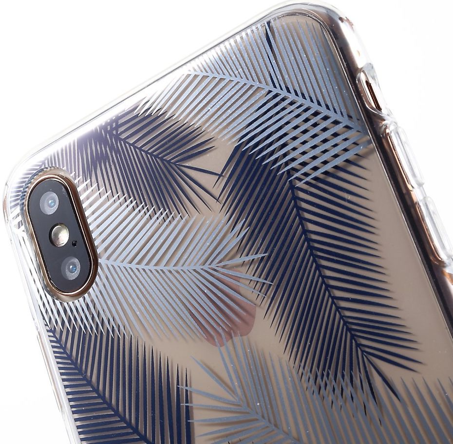 Apple iPhone XS Hybride Hoesje met Bladeren Print afbeelding 2