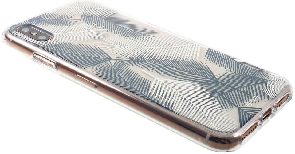 Apple iPhone XS Hybride Hoesje met Bladeren Print afbeelding 5