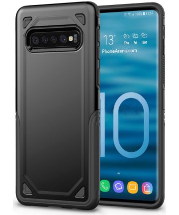 Samsung Galaxy S10 Stijlvol Hybride Hoesje Zwart Hoesjes